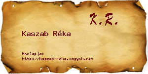 Kaszab Réka névjegykártya