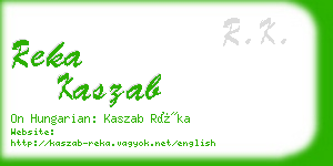 reka kaszab business card